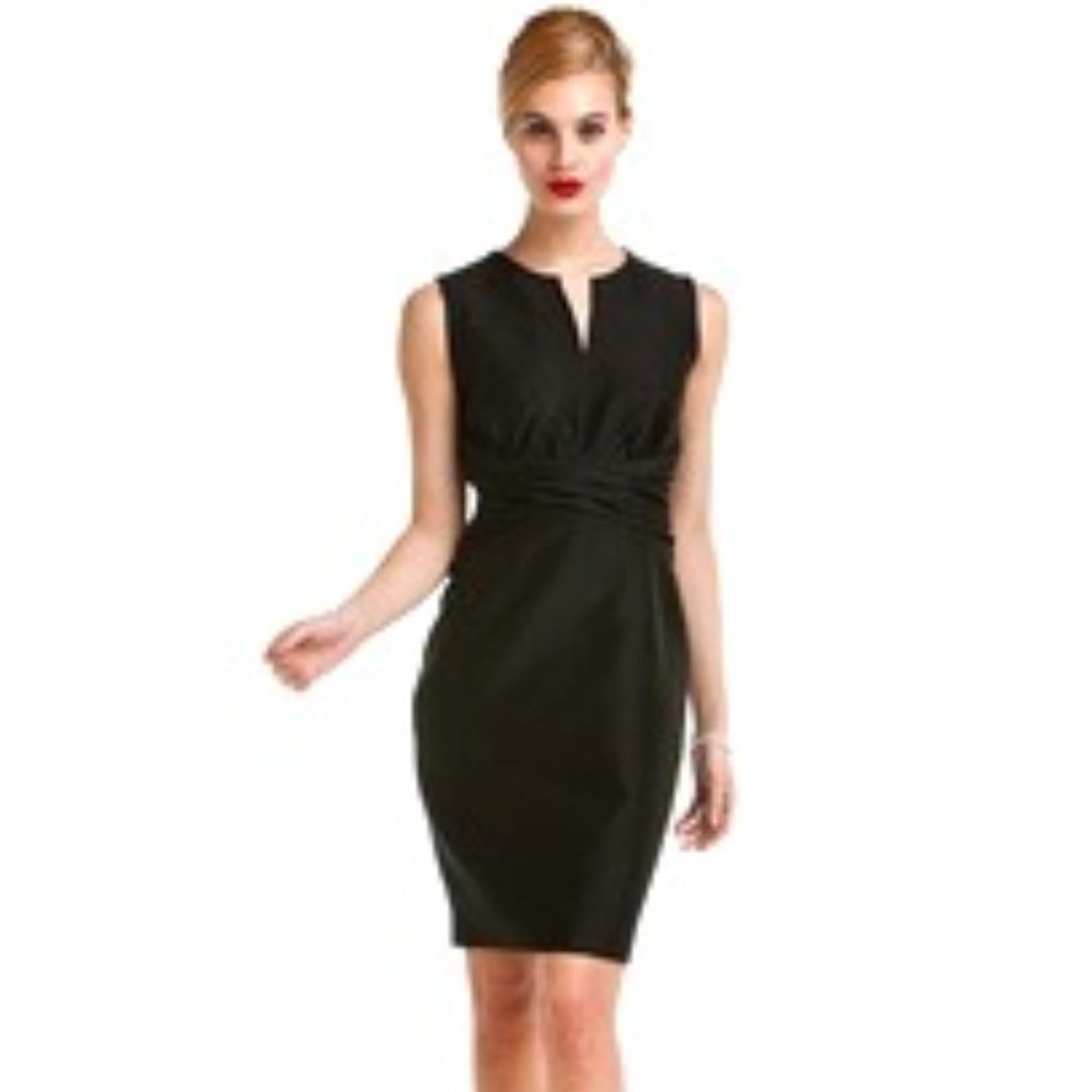 Pink Tartan NWT Elegant Split Neck Sleeveless Black Dress